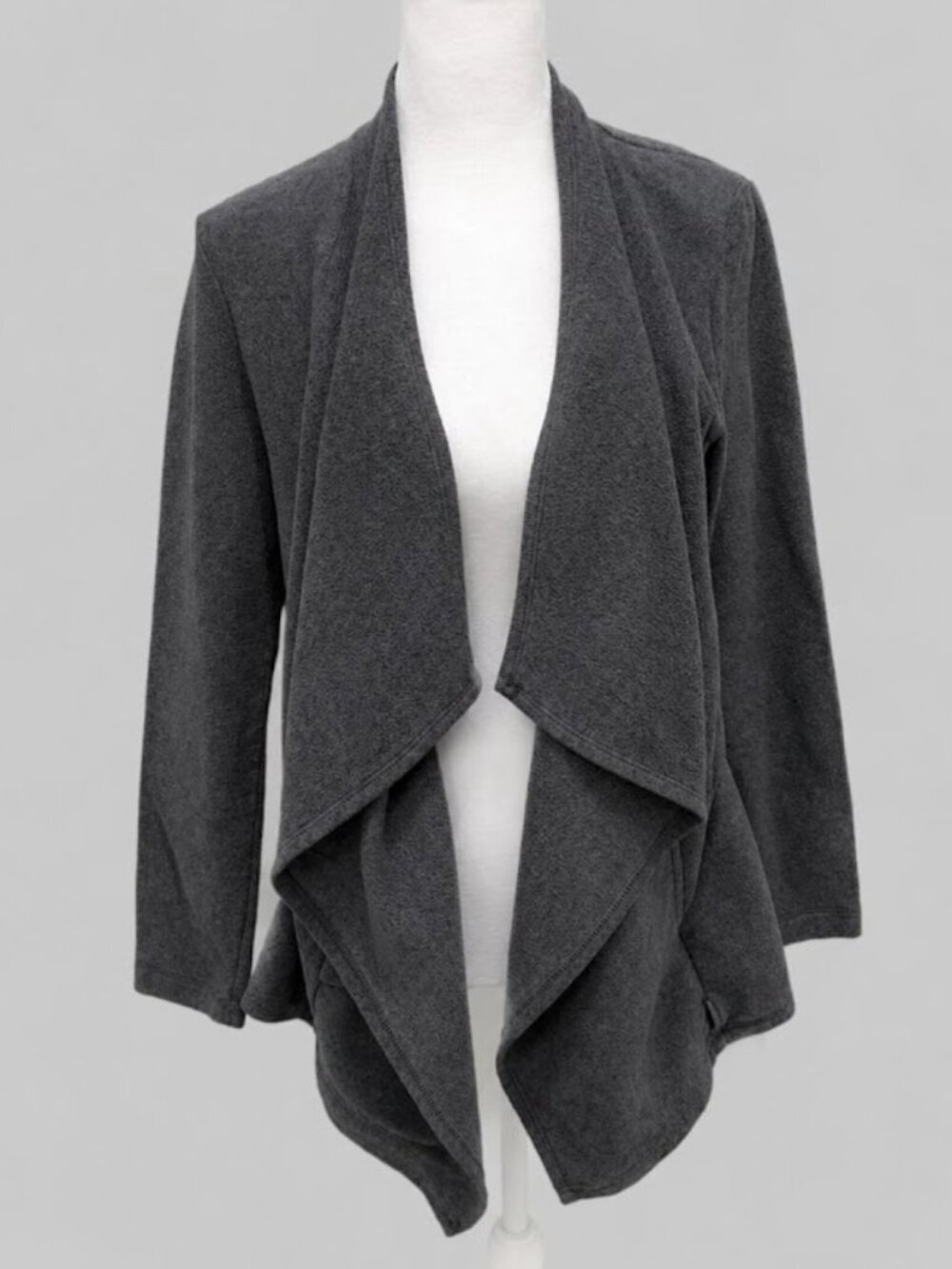 DKNY Women’s Small Gray Draped Open Front Cardigan